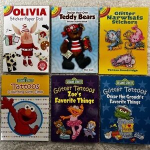 Dover Publications Misc. Tattoos & Sticker Books Set of 6